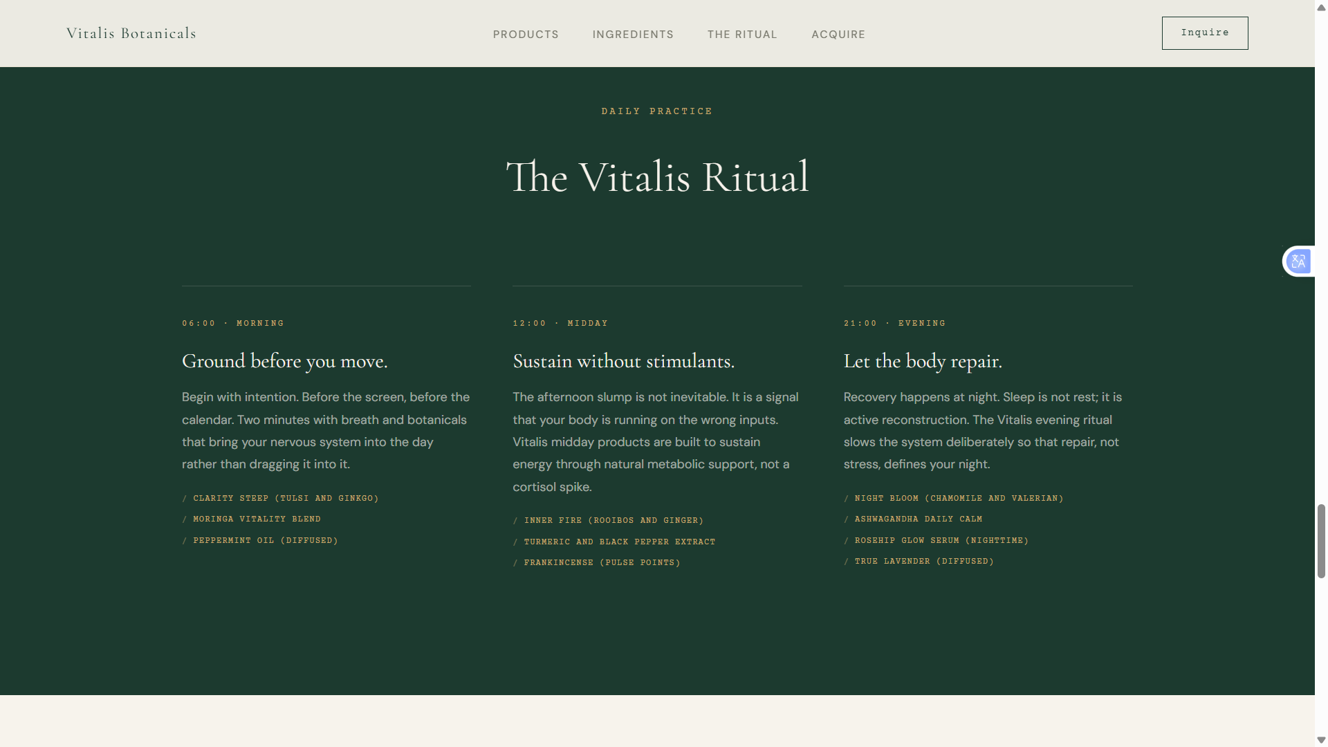 Vitalis Botanicals — Premium Wellness Brand