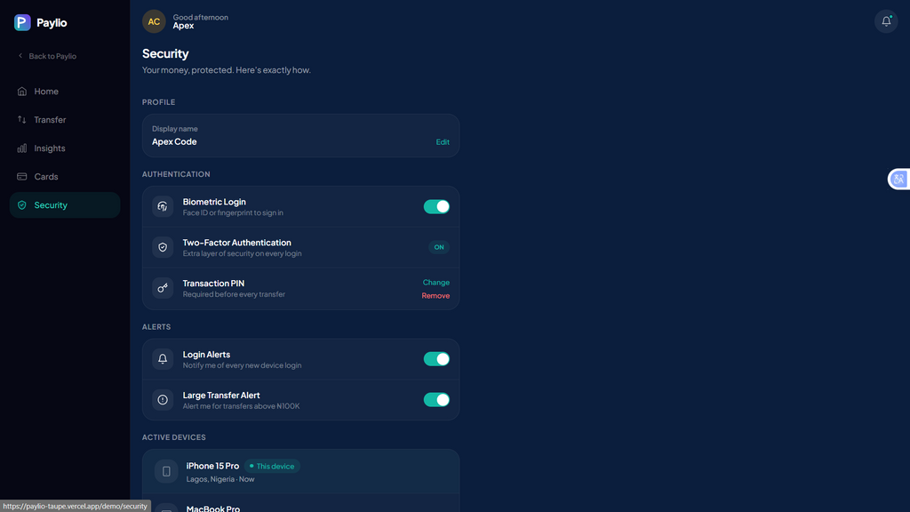Paylio — Fintech Payment Platform