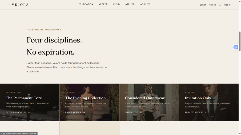 Velora — Luxury Fashion Brand Experience