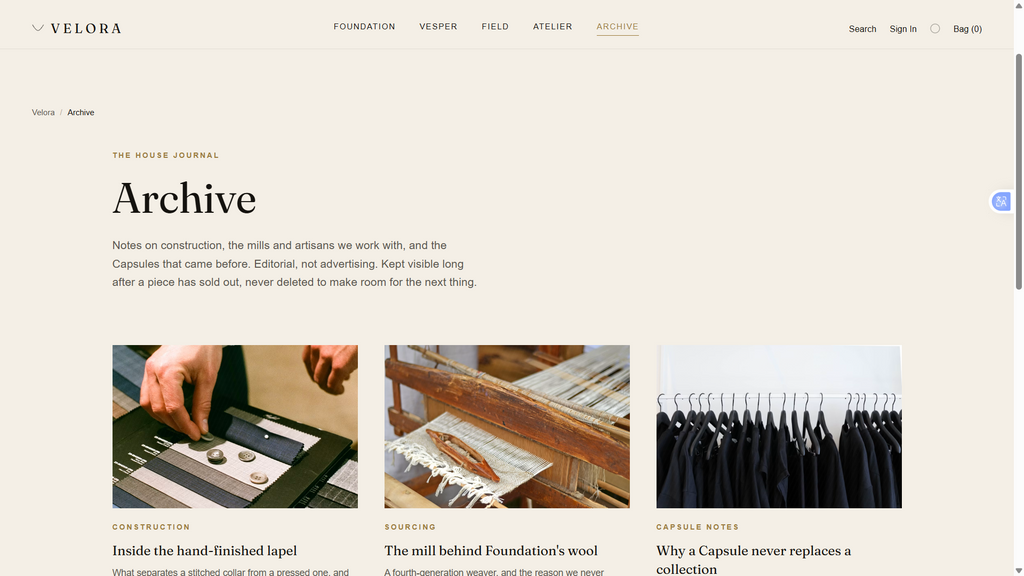 Velora — Luxury Fashion Brand Experience