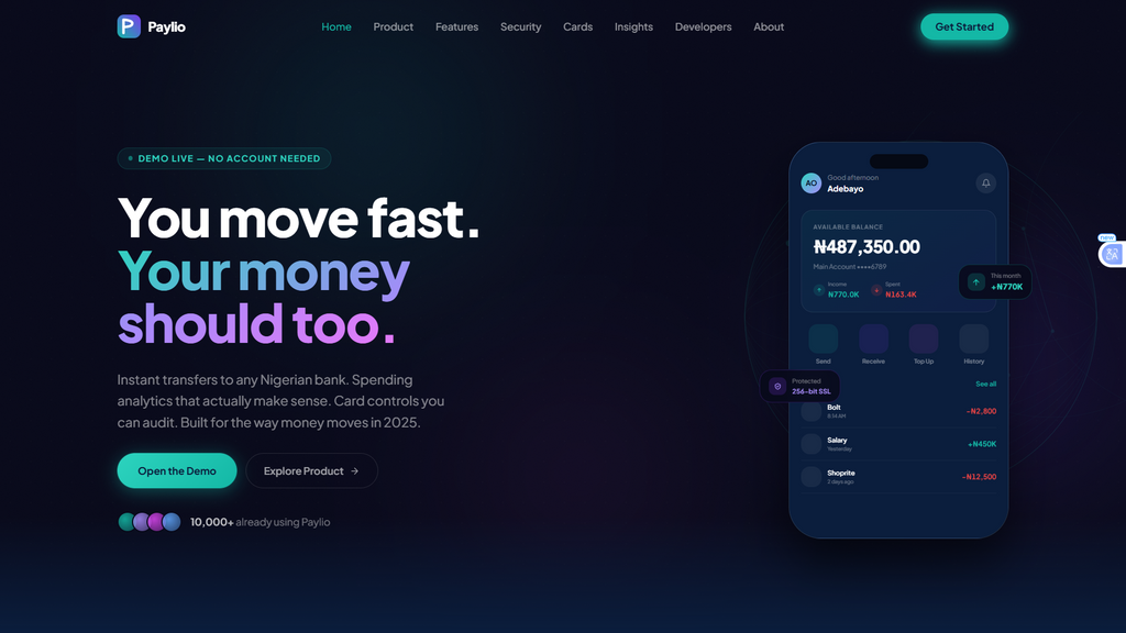 Paylio — Fintech Payment Platform